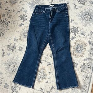 Loft Curvy High Waist Kick Crop Blue Women's Jeans